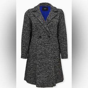 Black & White Boucle Statement Coat, Size 0
